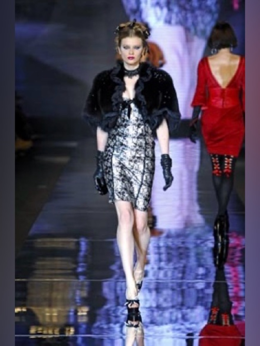 Vintage Seduzioni Diamonds black white body con dress